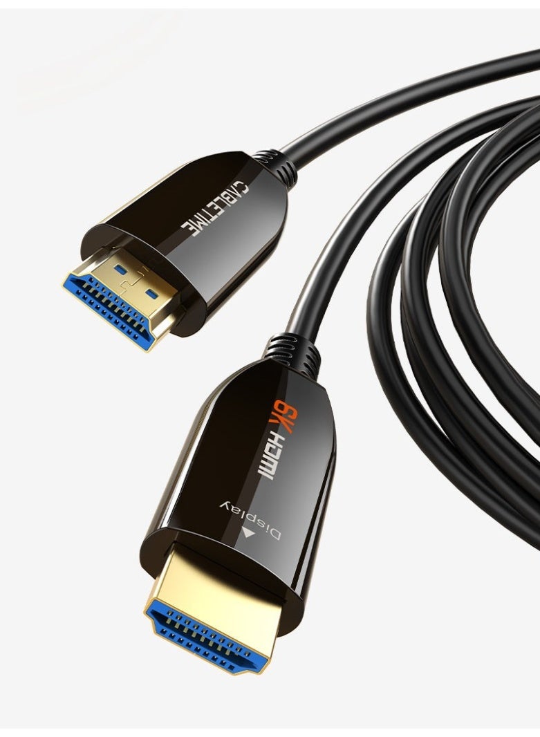 كابل تايم كابل كابل تايم البصري النشط HDMI 2.1، يدعم دقة 8K بمعدل 60 هرتز ودقة 4K بمعدل 144 هرتز، بسرعة فائقة تصل إلى 48 جيجابت في الثانية، يدعم تقنية HDR وEARC وHDCP. كابل HDMI 2.3 من الألياف الضوئية متوافق مع PS5 وXbox Series X والتلفزيون وجهاز العرض والشاشة. - Image 1